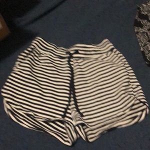 Women’s shorts blue and white striped.
